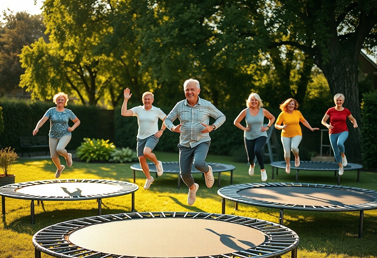 Zahradní trampolíny jsou oblíbené i mezi seniory